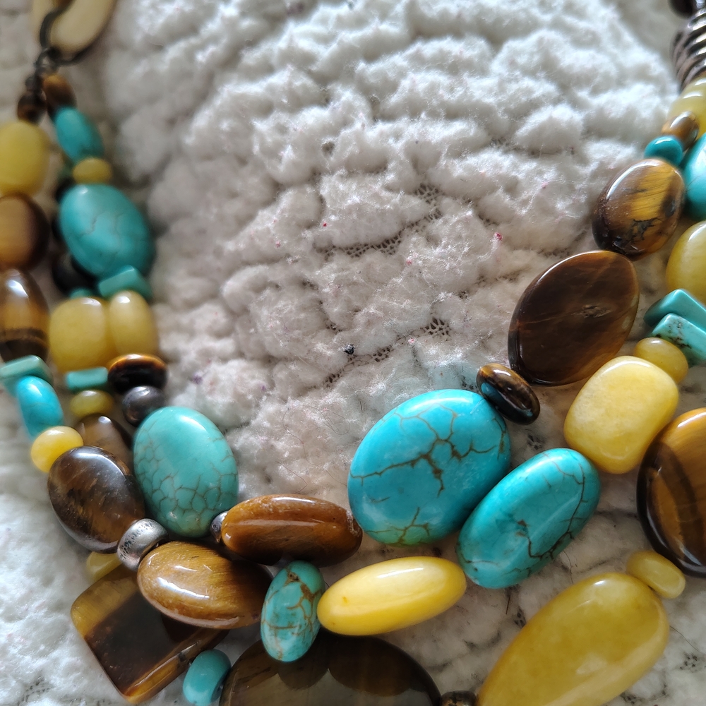 Silpada Turquoise and Yellow Beaded Necklace